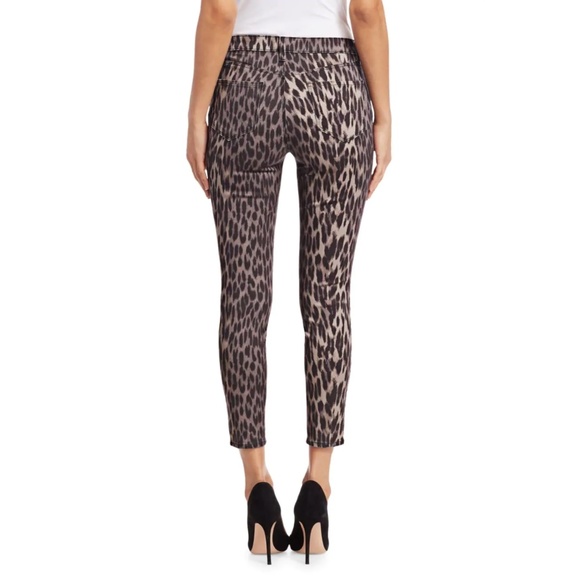 l'agence margot high-rise leopard print ankle crop skinny olive brown jeans - Picture 2 of 8